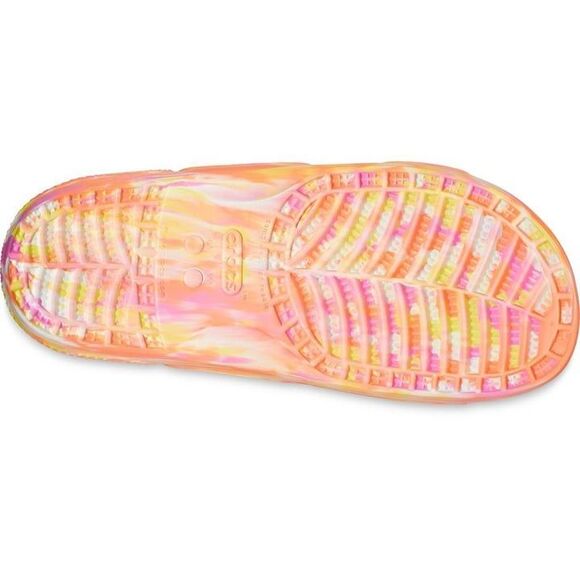 Crocs Classic Marbled Slides - Orange - Unisex Size m13 - New - Picture 5 of 8